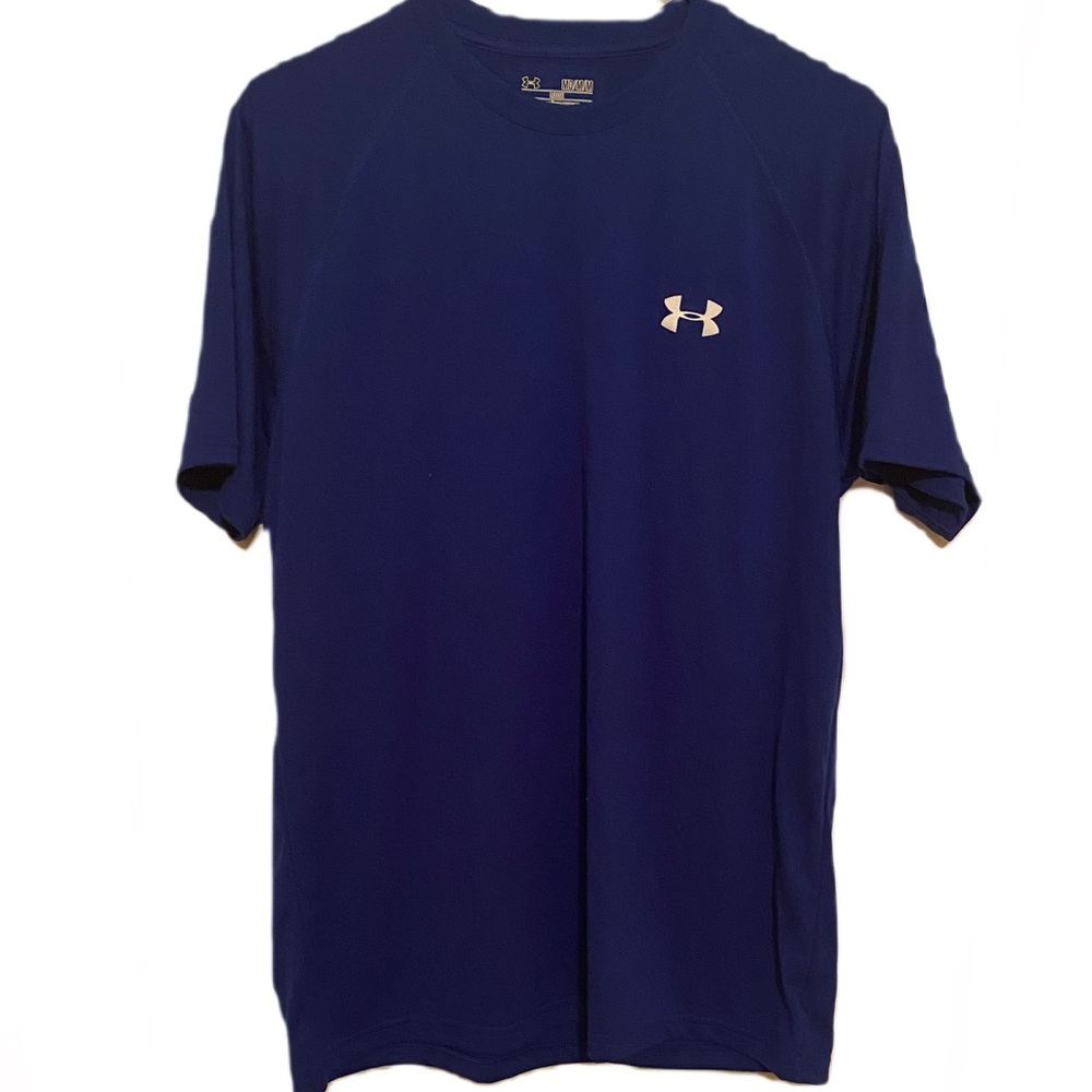 New Men’s Under Armour Loose Fitting Blue Spots Shirt - M